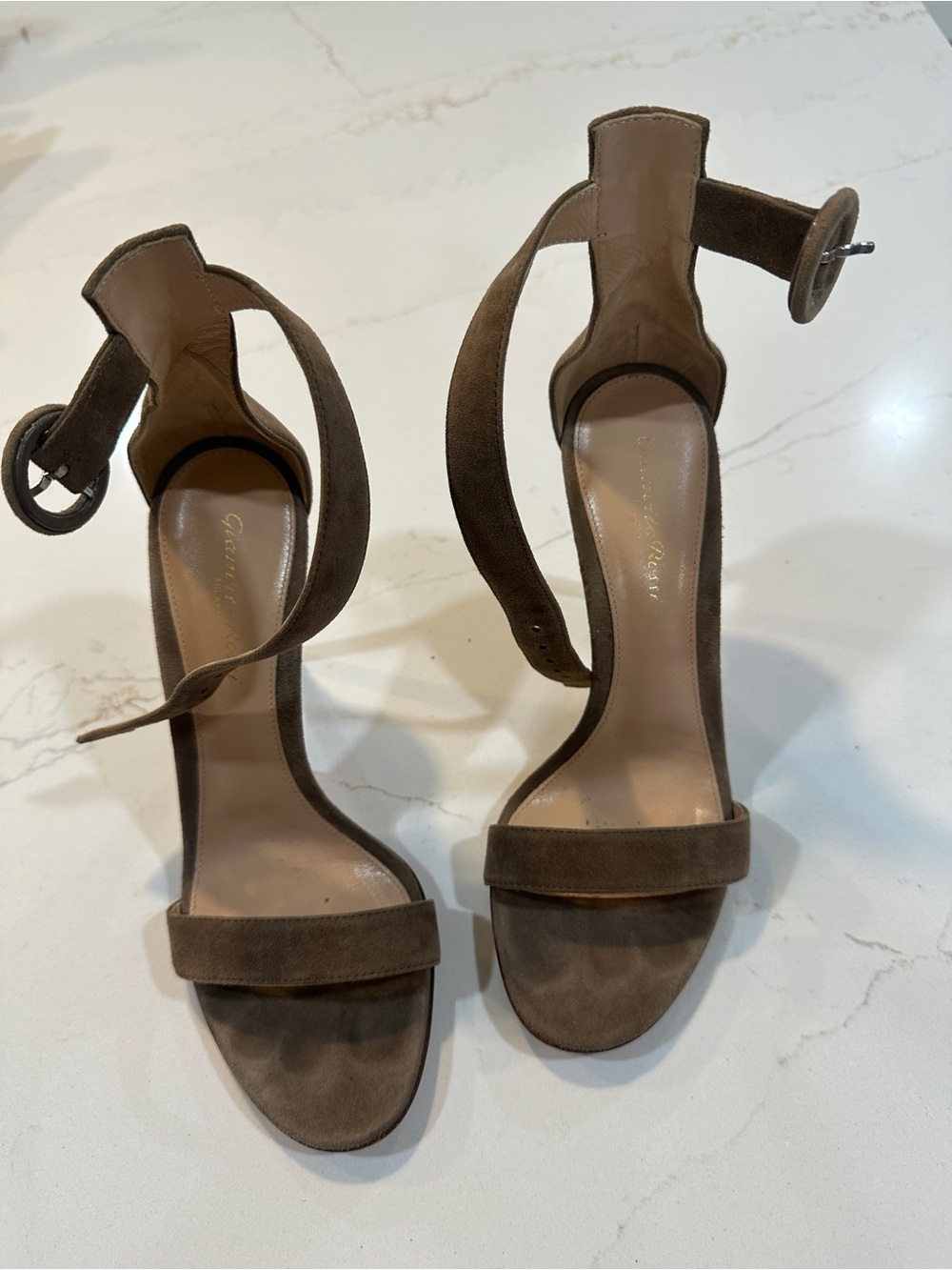 Gianvito Rossi Brown Suede portofino 105.